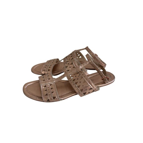 VIA SPIGA Rose Gold Leather Gladiator Sandals Size 10 - Picture 3 of 9